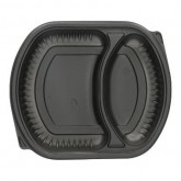 36oz Bowl Square-Cut, 2 Compartments, Black